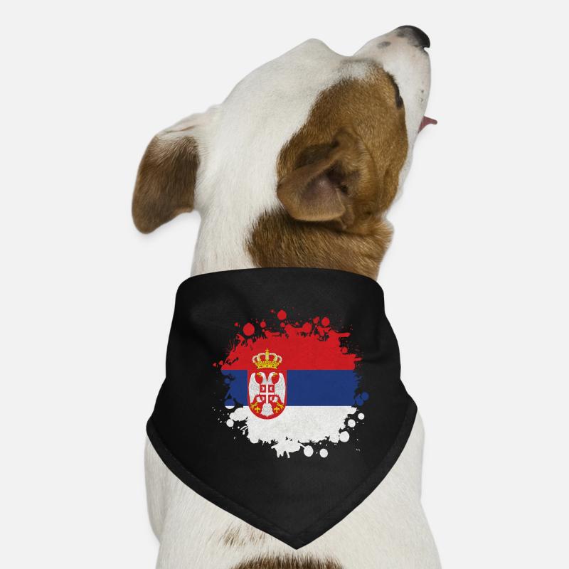 Serbie Klecks / Cadeau De Belgrade Balkans drapeau Bandana pour chien