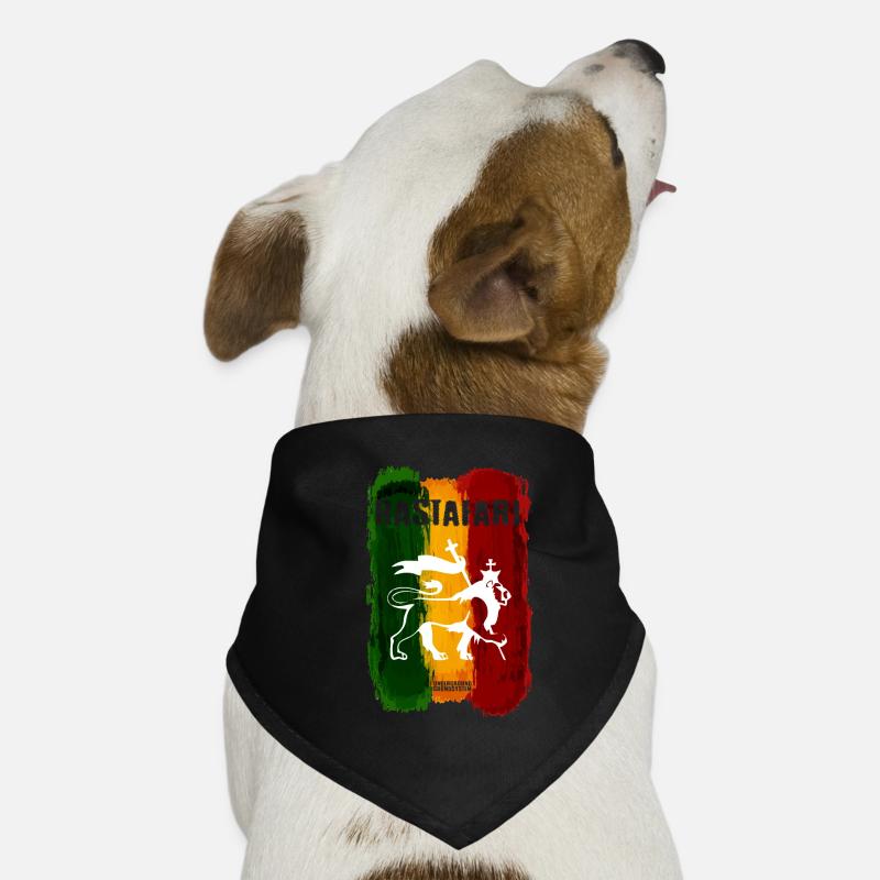 Rastafari Löwe auf Regenbogenstreifen Hunde-Bandana