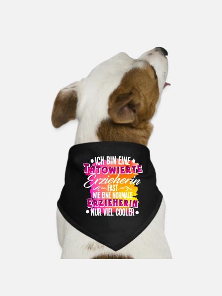 Erzieherin Tätowierung - Hunde-Bandana - Schwarz - Vorne