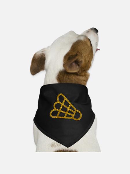 Gold Badminton - Hunde-Bandana - Schwarz - Vorne