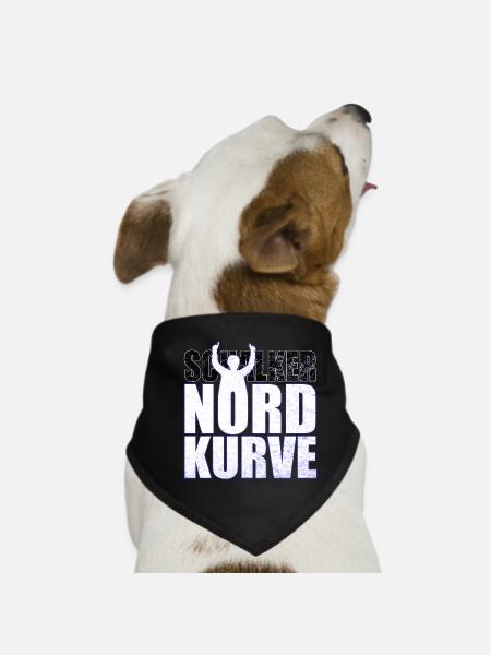 Schalke Nordkurve lettering gift idea - Dog Bandana - black - Front