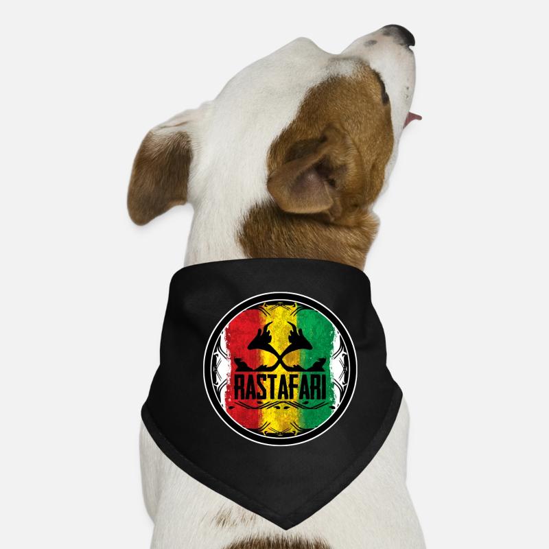 Vibrant Rastafarian emblem with push-up motif Dog Bandana