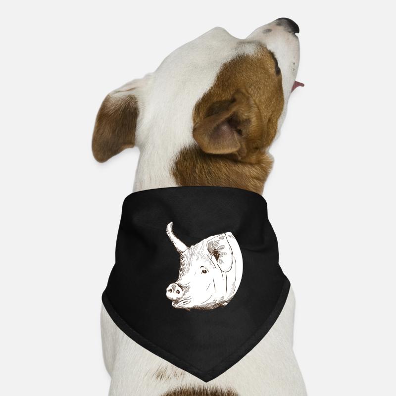 Schwein - Hunde-Bandana - Schwarz