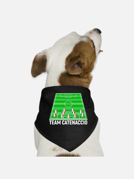 Italien Fussballteam Mannschaft Catenaccio Fan - Hunde-Bandana - Schwarz - Vorne