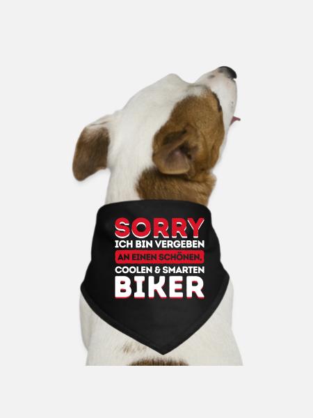 Motorrad Motorräder Biker Lustig Sprüche Cool - Hunde-Bandana - Schwarz - Vorne