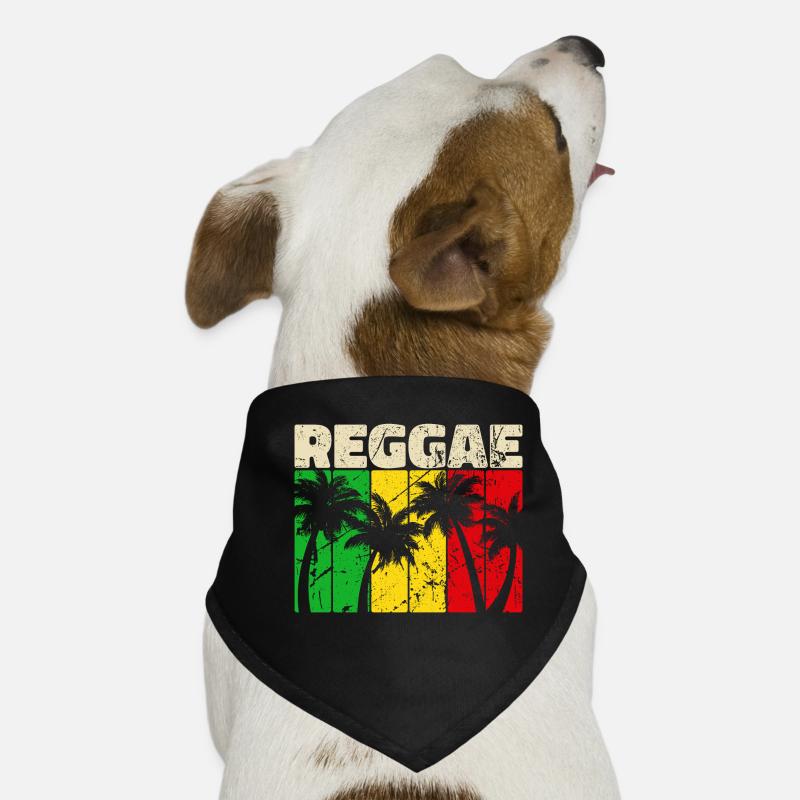 Reggae reggae music Jamaica vacation Caribbean palm trees Dog Bandana