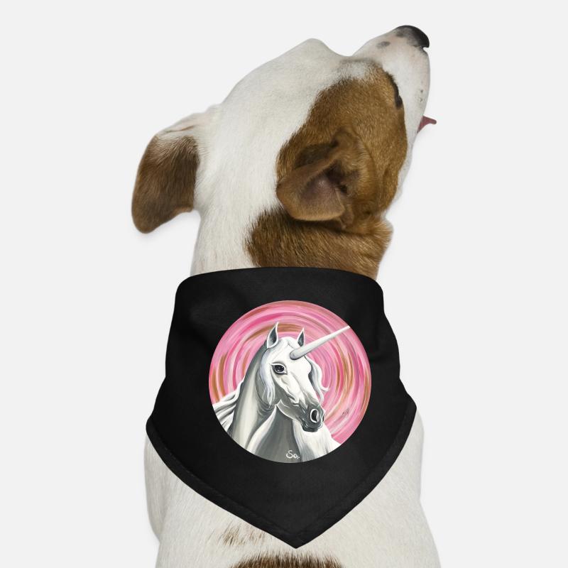 Einhorn der Liebe - Sonja Ariel von Staden - Hunde-Bandana - Schwarz