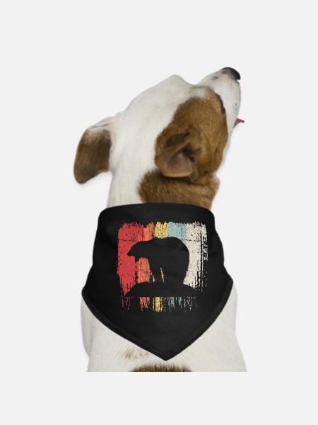 Bären-Regenbogen-Silhouette - Hunde-Bandana - Schwarz - Vorne