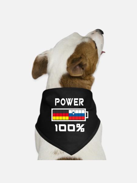 Allemagne et Slovénie Power 100% - Bandana pour chien - noir - Devant