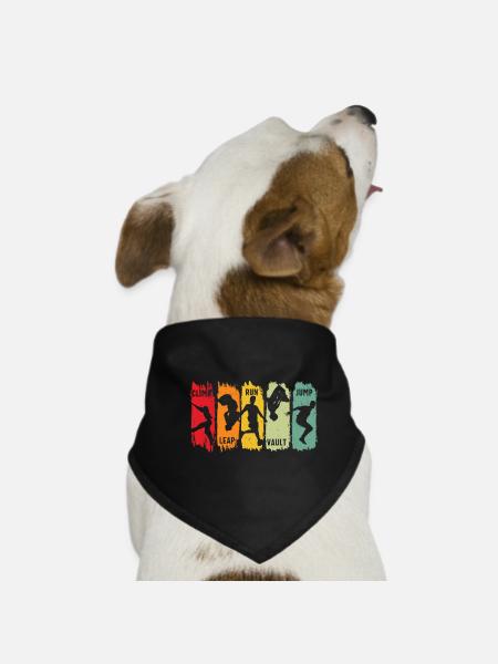 Parkour Freilauf Klettern Sprung Lauf Sprung Sprung Sprung - Hunde-Bandana - Schwarz - Vorne