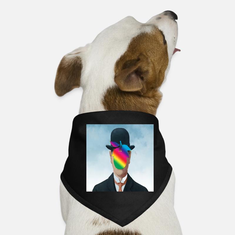 Regenbogen Apfel-Mann - Hunde-Bandana - Schwarz