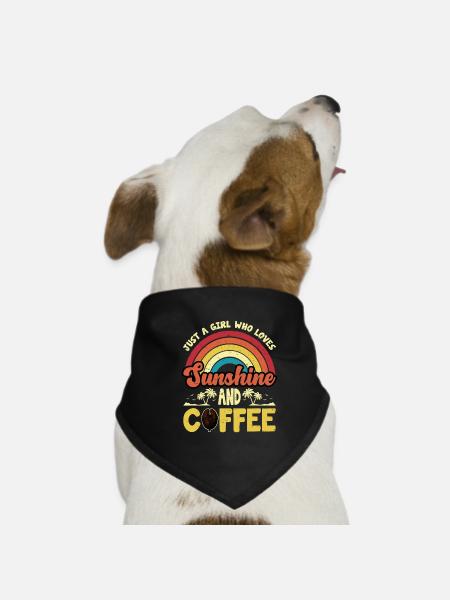 Nur ein Mädchen, das Kaffeedesign liebt - Hunde-Bandana - Schwarz - Vorne