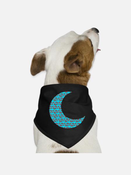 orientmuster Mondsichel, beliebtes naturmuster - Hunde-Bandana - Schwarz - Vorne