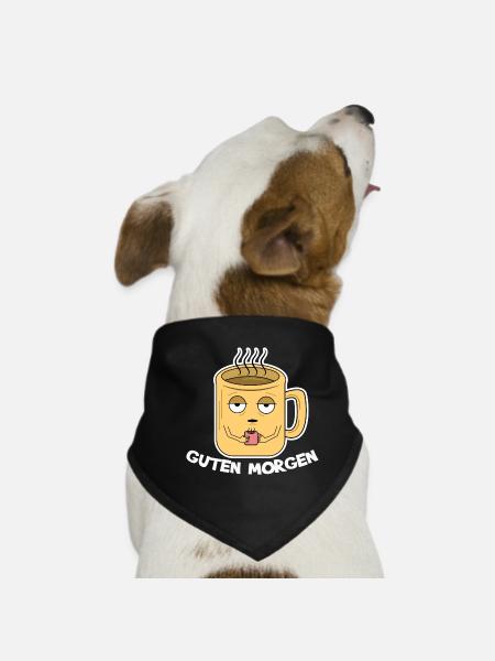 Frühstück Kaffeeliebhaber Kaffee Trinken Koffein - Hunde-Bandana - Schwarz - Vorne