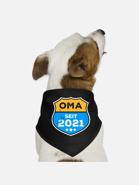 Seniorin Oma Großmutter Statement Ruhestand - Hunde-Bandana - Schwarz - Vorne