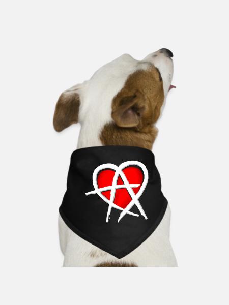 Anarchy & Love - Dog Bandana - black - Front