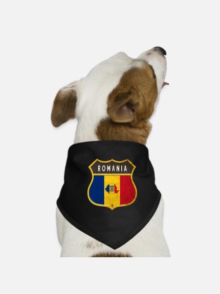 Armoiries de la Roumanie - Bandana pour chien - noir - Devant