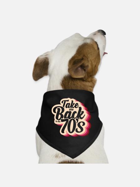 Nimm mich zurück in die 70er Jahre - Hunde-Bandana - Schwarz - Vorne