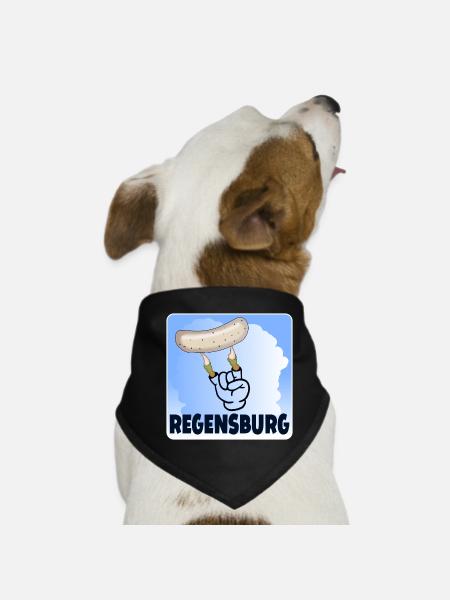REGENSBURG - WEIßWURST ZUZELN - ZOMBIE - Hunde-Bandana - Schwarz - Vorne