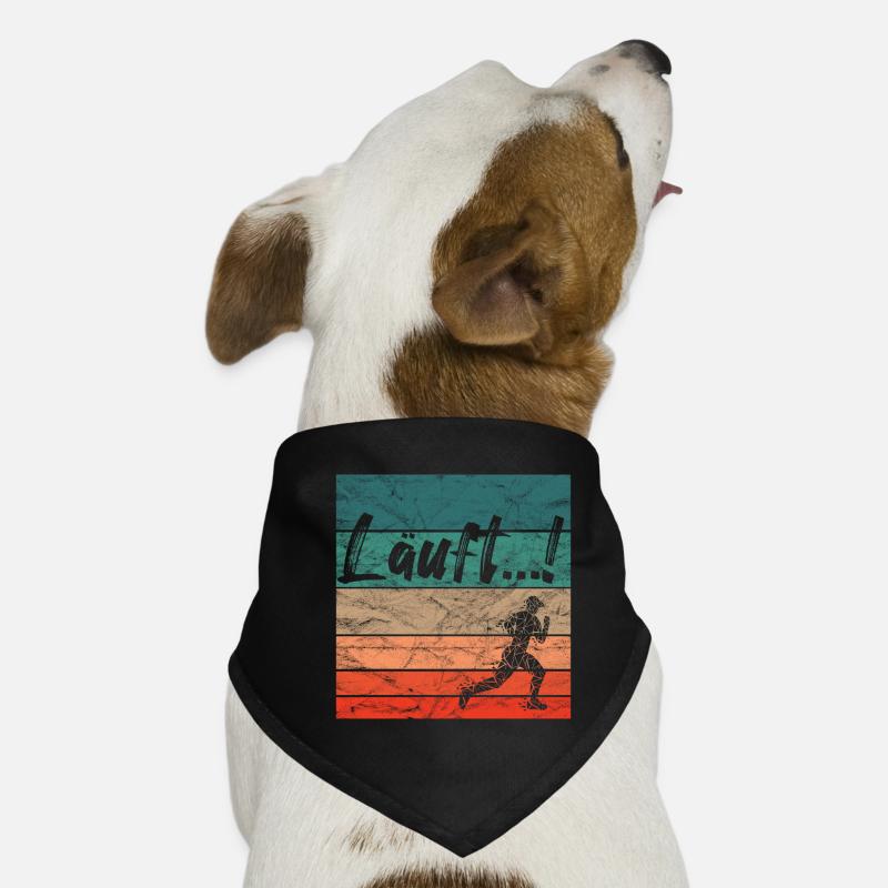 Läuft Jogging Spruch Optimist retro vintage - Hunde-Bandana - Schwarz