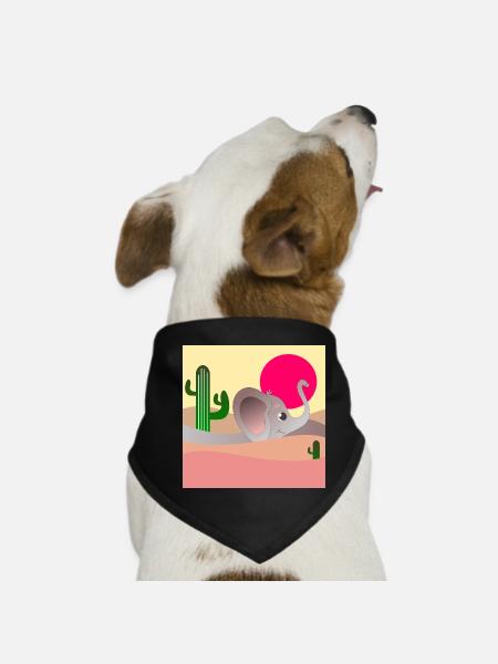 CACTUS DU DÉSERT ÉLÉPHANT - Bandana pour chien - noir - Devant
