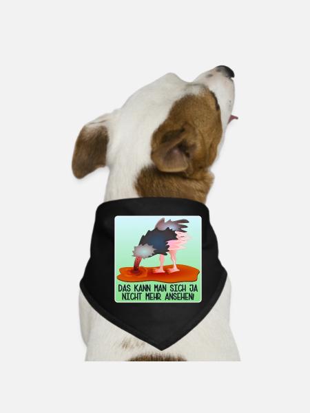 LUSTIGE SPRÜCHE - ABTAUCHEN VOGELSTRAUß - Hunde-Bandana - Schwarz - Vorne