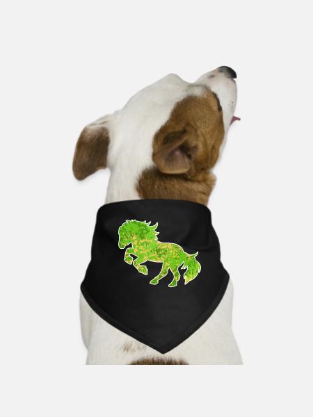 Gallop Horses Icelandic Horses Horse Love Trot - Dog Bandana - black - Front