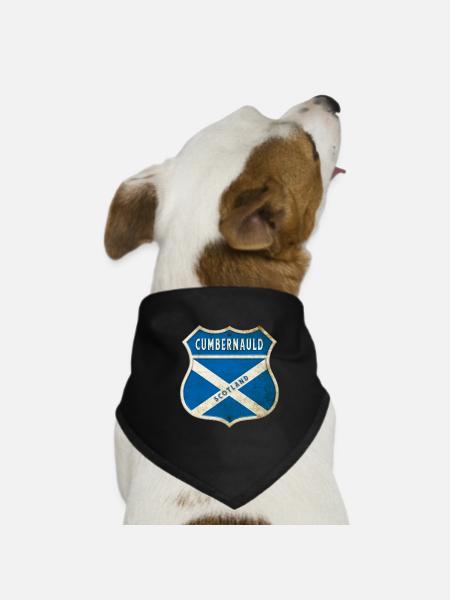 Cumbernauld Schottland Wappen Flaggen Design - Hunde-Bandana - Schwarz - Vorne