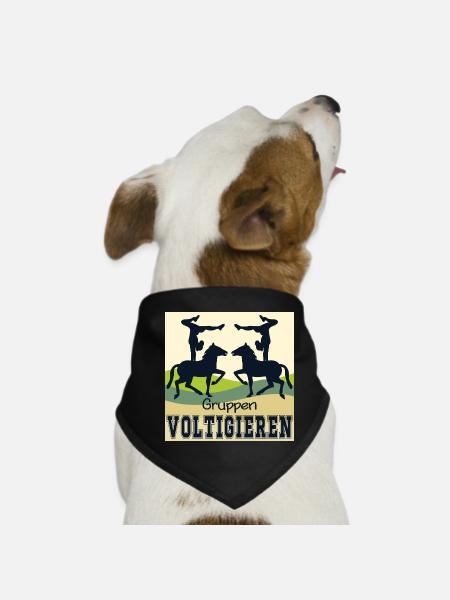 Gruppen Volitigieren AKROBATIK TURNEN PFERDESPORT - Hunde-Bandana - Schwarz - Vorne