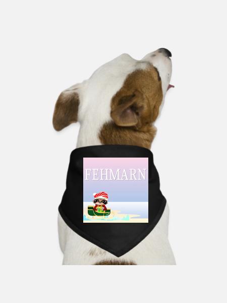 Weihnachten auf Fehmarn - FAULTIERE - OSTSEE - Hunde-Bandana - Schwarz - Vorne