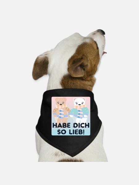 Habe Dich so lieb - Paare - Hunde-Bandana - Schwarz - Vorne