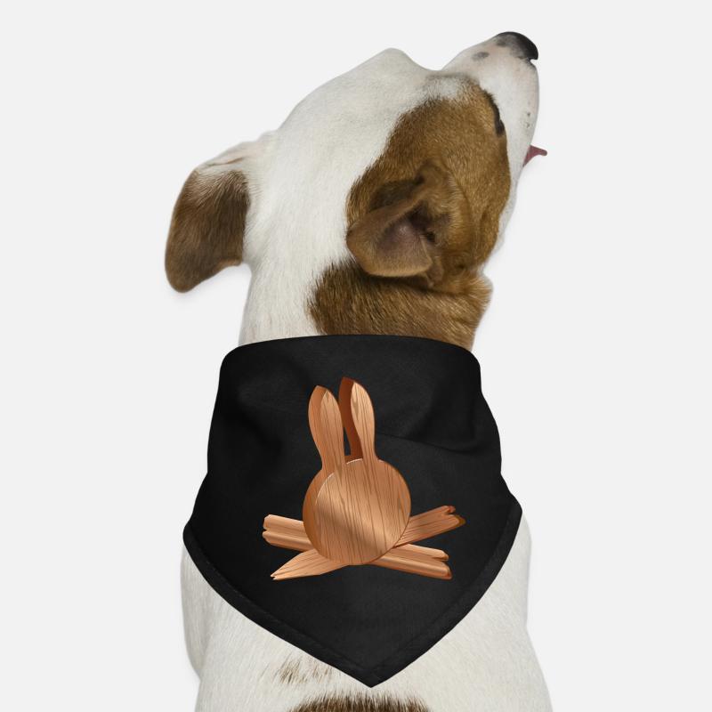 Rabbit head in wood look with wood grain Dog Bandana
