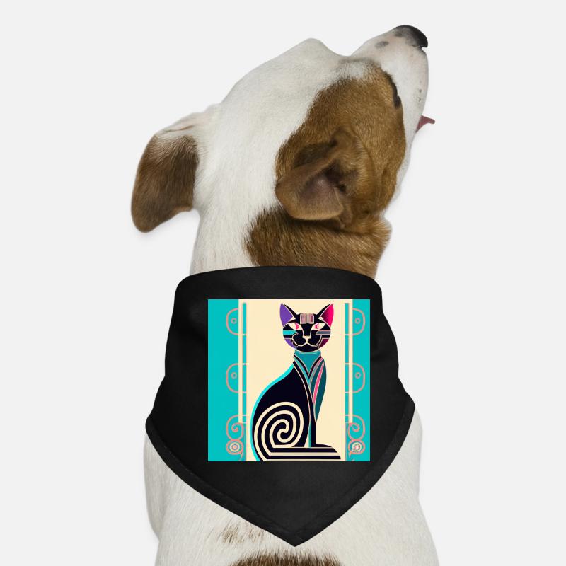 Neon-Spiralkatze Art Déco Hunde-Bandana
