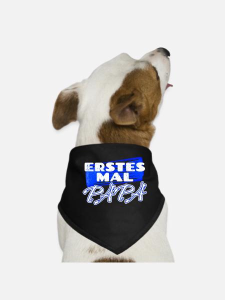 Schwanger Familienglück Statement Baby Papa - Hunde-Bandana - Schwarz - Vorne
