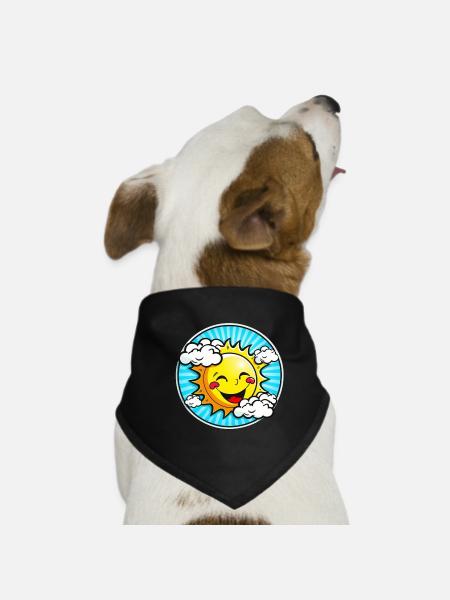 Happy Sun - Hunde-Bandana - Schwarz - Vorne