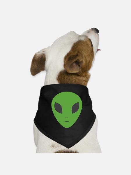 Green Alien - Dog Bandana - black