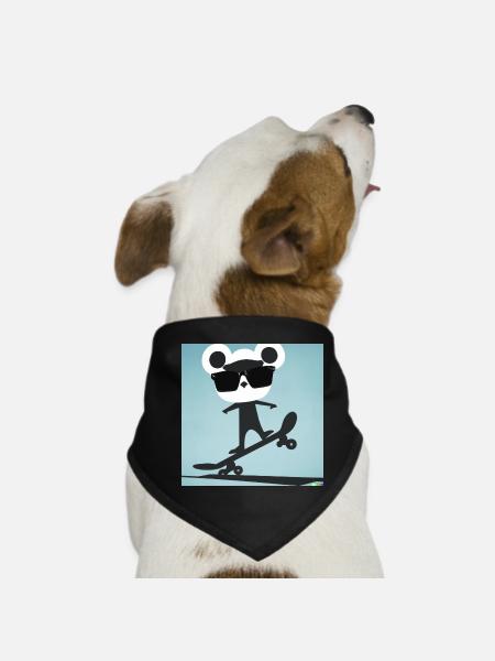 Skater Bär - Hunde-Bandana - Schwarz - Vorne
