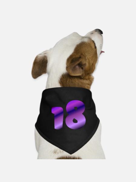 apparel geburtstag, 18 lilatöne farbverlauf - Hunde-Bandana - Schwarz - Vorne