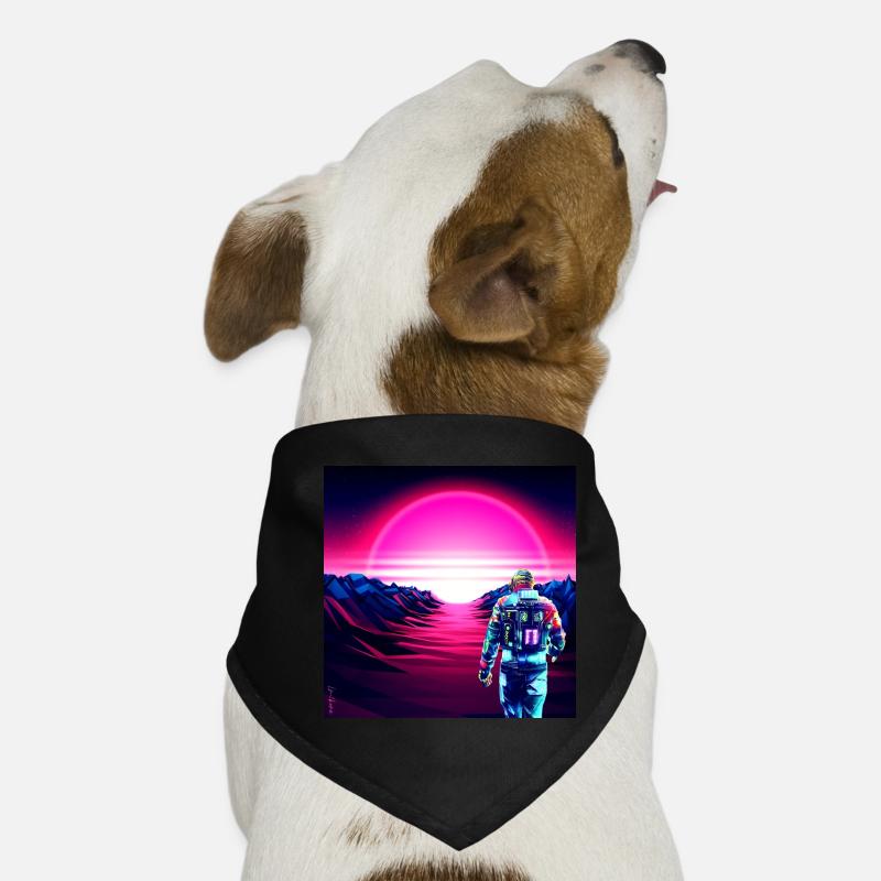 Astronaut Cyber Sunset Pink Gradient - Hunde-Bandana