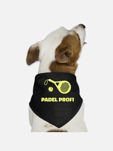 Padel Sport Player Statement Tournament Racket - Dog Bandana - black - Front