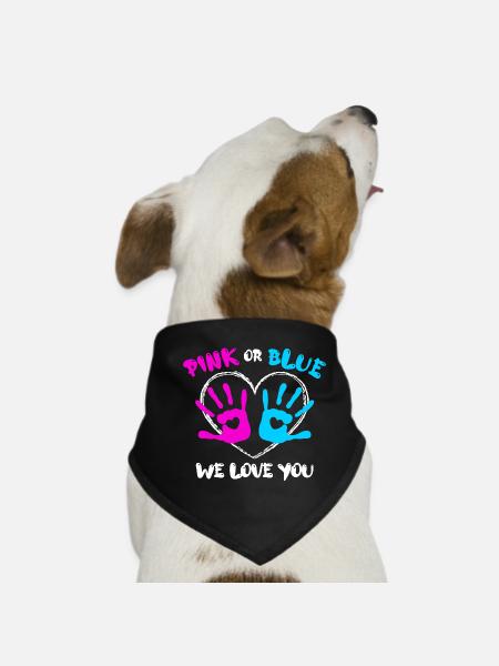 Déclaration des parents enceintes Bébé Bonheur Cœur de famille - Bandana pour chien - noir - Devant