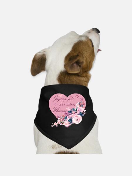 Joyeuse fête des mères Maman. Fête des mamans - Bandana pour chien - noir - Devant