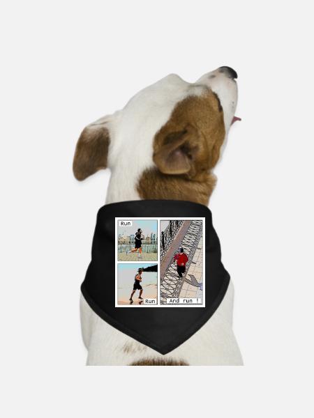 The pleasure of running - Dog Bandana - black - Front