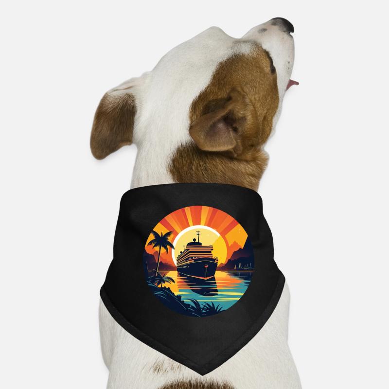 Bateau de croisière Coucher de soleil Bandana pour chien
