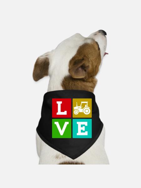 Tractor Country Life Saying Commercial Vehicle Farmer - Dog Bandana - black - Front