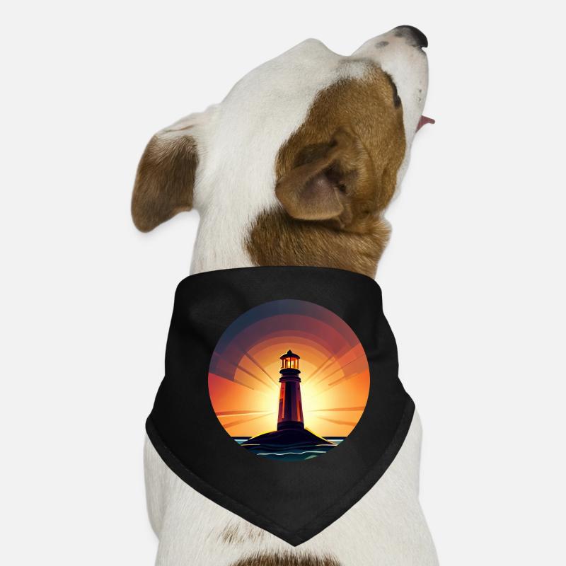 Phare au coucher du soleil Romantique Bandana pour chien