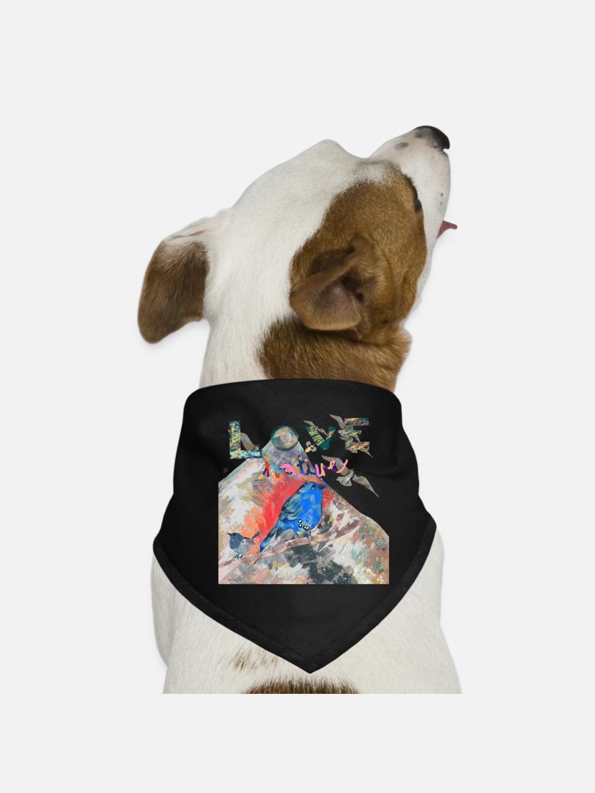 LOVE NATURE - Dog Bandana - black - Front