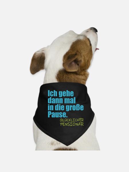 Abschiedsgeschenke Pensionär Lehrer RENTE - Hunde-Bandana - Schwarz - Vorne