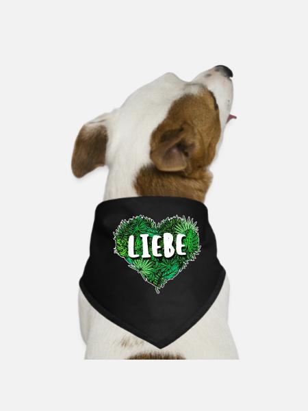 Umwelt Natur Herz Naturschutz Umweltschützer Erde - Hunde-Bandana - Schwarz - Vorne