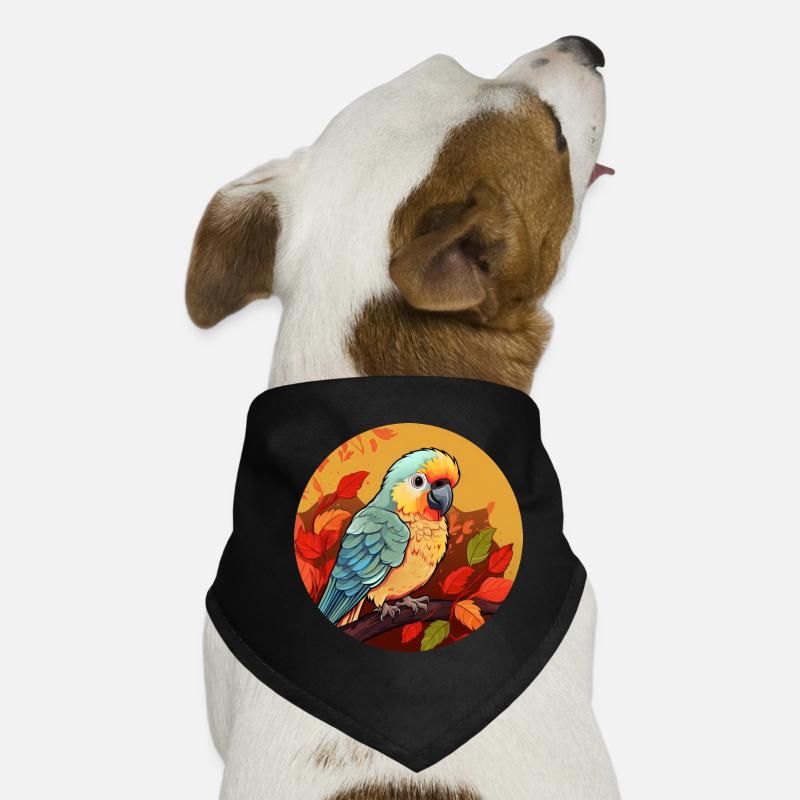 Autumn parrot: sunset and foliage Dog Bandana